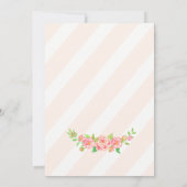 水彩桃バラ結婚ズ 招待状 (裏面)