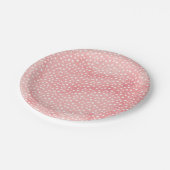 水彩桃ピンクの斑点のあるパターンパーティープレート ペーパープレート (アングル)