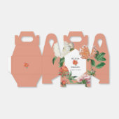 水彩桃ピンク牡丹結婚花 フェイバーボックス (折り畳みなし)