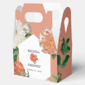 水彩桃ピンク牡丹結婚花 フェイバーボックス (オープン)