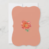 水彩桃ピンク牡丹結婚花 招待状 (裏面)
