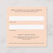 水彩桃フローラフレーム紹介カード 紹介カード (裏面)