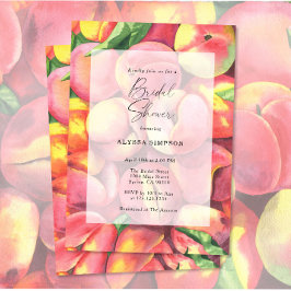 水彩桃ブライダルシャワー 招待状