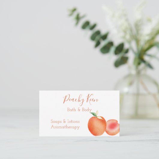 水彩桃名刺 名刺 (スタンド正面)