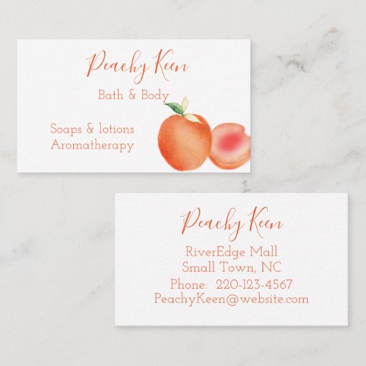 水彩桃名刺 名刺 (正面/裏面)