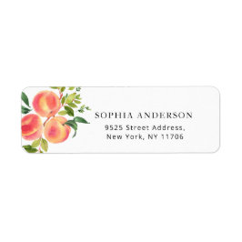 水彩桃差出人住所ラベル ラベル