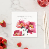 水彩桃牡丹 スタンダードカクテルナプキン (インサイチュ)