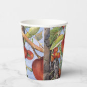 水彩桃畑の結婚前お祝い 紙コップ (右)