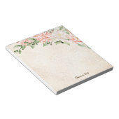 水彩桃白エレガント花 ノートパッド (アングル)