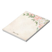 水彩桃白エレガント花 ノートパッド (回転)