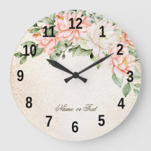 水彩桃白エレガント花