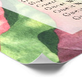 水彩桃結婚の座席表 ポスター (角)