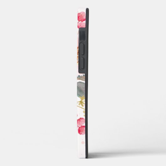 水彩桃色の庭の花 Case-Mate iPhoneケース (裏面 / 左)