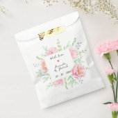 水彩桃色の牡丹結婚花 フェイバーバッグ (封をした状態)