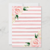 水彩桃色の花と白鳥の誕生日 招待状 (裏面)