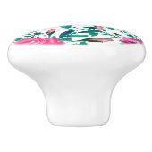 水彩桃色の花と芽 セラミックノブ (側面)