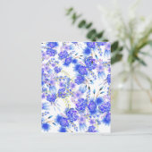 水彩桃色の花のパタエレガントーン ポストカード (スタンド正面)