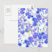 水彩桃色の花のパタエレガントーン ポストカード (正面/裏面)