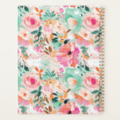 水彩桃色の花の月と週 プランナー手帳 (裏面)