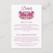 水彩桃色の花花束結婚の –  エンクロージャーカード (正面)