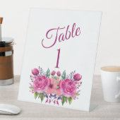 水彩桃色の花花束結婚の –  台座サイン (インサイチュ)