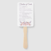 水彩桃色の花 – 結婚式 プログラム- ハンドファン (裏面)