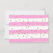 水彩桃色イエローブルー結婚花 出欠カード (裏面)