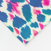 水彩桃色インスパイア青ボホドット フリースブランケット (角)