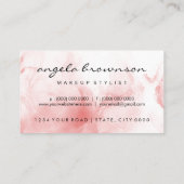 水彩桃色グラデーションメイクアップアーティスト美容師 名刺 (裏面)
