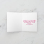 水彩桃色チューリップ 誕生日 祖母 サンキューカード (内部)