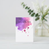 水彩桃色ネックレス表示カード 名刺 (スタンド正面)