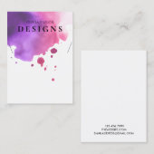 水彩桃色ネックレス表示カード 名刺 (正面/裏面)