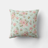水彩桃色バラ花花花柄 クッション (裏面)