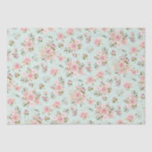 水彩桃色バラ花花花柄 薄葉紙 (正面)