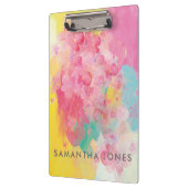 水彩桃色パ絵を描ステルの花 クリップボード (左)