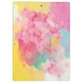 水彩桃色パ絵を描ステルの花 クリップボード (裏面)