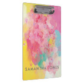 水彩桃色パ絵を描ステルの花 クリップボード (右)