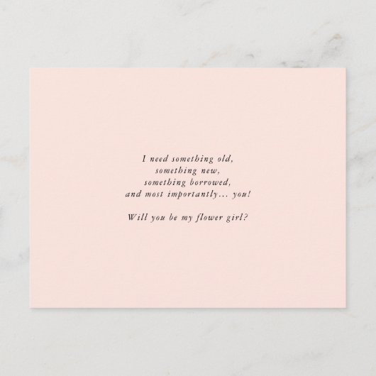 水彩桃色ピーチ花模様は私の花娘 インビテーションポストカード (裏面)