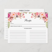 水彩桃色フローラシャワーレシピカード アドバイスカード (正面/裏面)