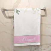 水彩桃色フローラバスタオルセット バスタオルセット