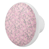 水彩桃色フローラ植物性淡い色のピンクデザイン セラミックノブ (右)