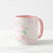水彩桃色フローラ母の日の贈り物 マグカップ (正面右)