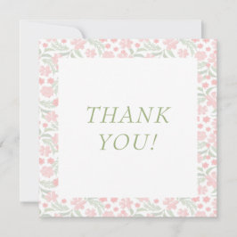 水彩桃色フローラ結婚サンキューカード サンキューカード