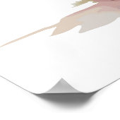 水彩桃色フローラ自転車 ポスター (角)