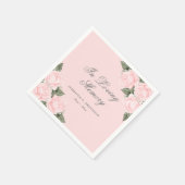 水彩桃色フローラ葬祭記念 スタンダードカクテルナプキン (角)