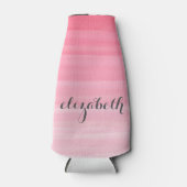 水彩桃色モノグラグラデーションムフェミニン名 ボトルクーラー (正面)