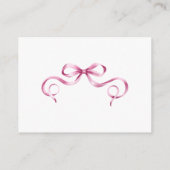 水彩桃色リボンベビー エンクロージャーカード (裏面)