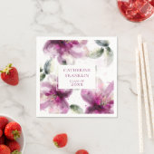 水彩桃色リリーフローラ卒業パーティー スタンダードカクテルナプキン (インサイチュ)