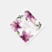 水彩桃色リリーフローラ卒業パーティー スタンダードカクテルナプキン (角)