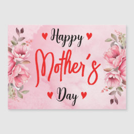 水彩桃色ローズフラワーマザーズデイカード
